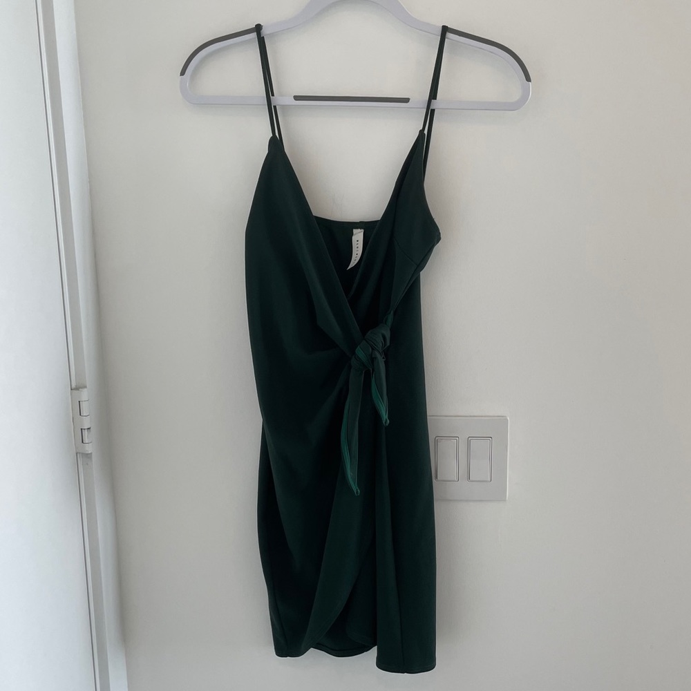 Emerald green wrap dress